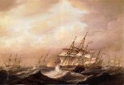 Nicholas Pocock A British convoy in a gale during the american war of independence china oil painting reproduction